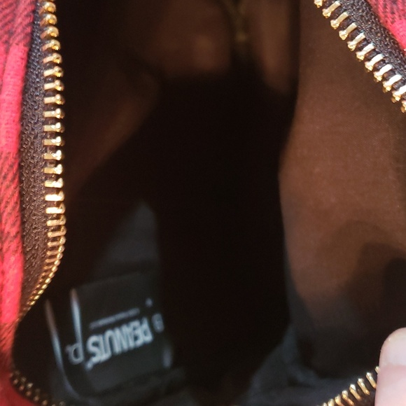 PEANUTS red black Buffalo check mini Backpack wallet keychain 3 pc gift NWT - Picture 2 of 7